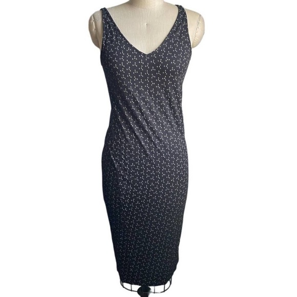 & Other Stories Black Fitted Stretch Shift Dress Anchor Print Nautical - size 6 - Picture 1 of 6
